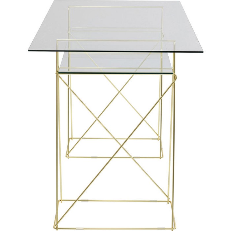 Table Polar Brass Matt 8mm Tempered Glass